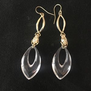 Alexis Bittar gold tone lucite dangle earrings